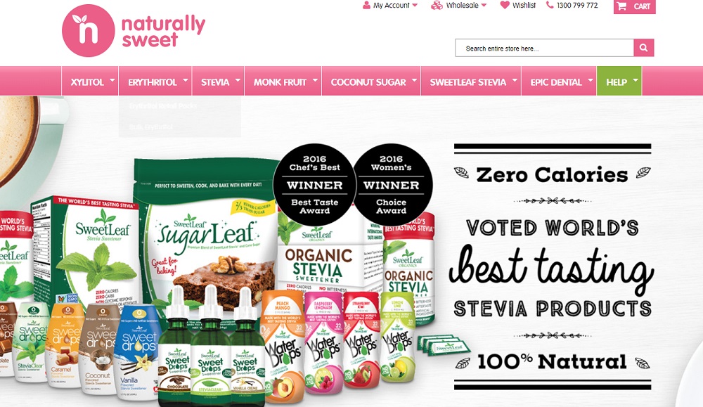 Naturally Sweet Products Australia Banner