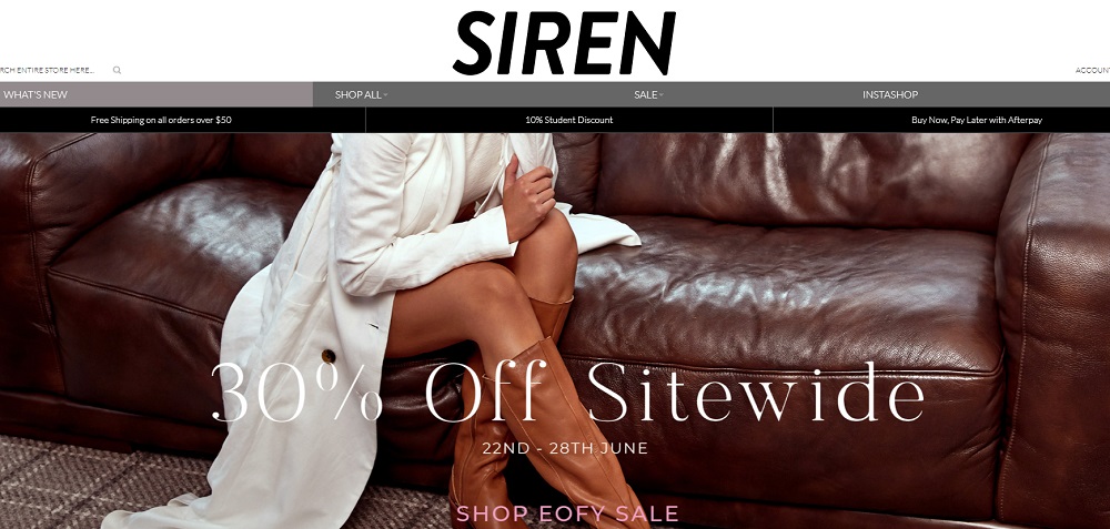 Siren Shoes Global Banner